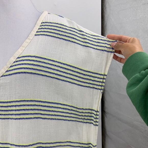 J Crew Dress Womens S Small Multi Cotton Striped Beach Cover Up V Neck Tunic - Picture 6 of 12